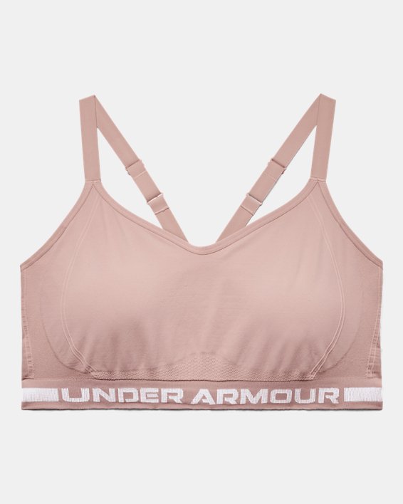 Women's UA Seamless Low Long Sports Bra, Pink, pdpMainDesktop image number 2